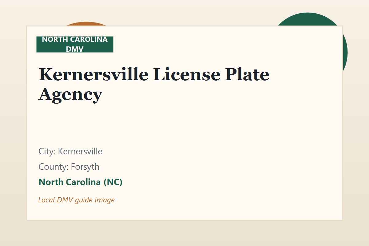 Kernersville License Plate Agency