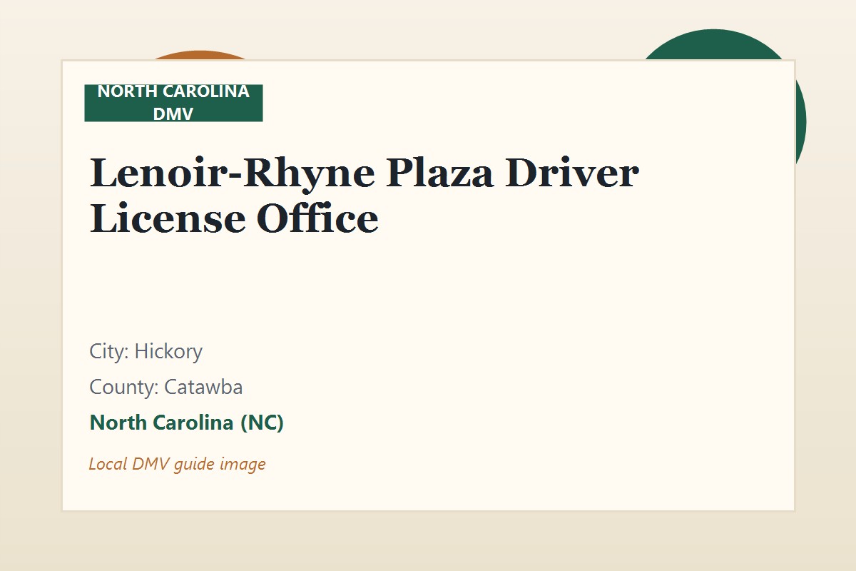 Lenoir-Rhyne Plaza Driver License Office
