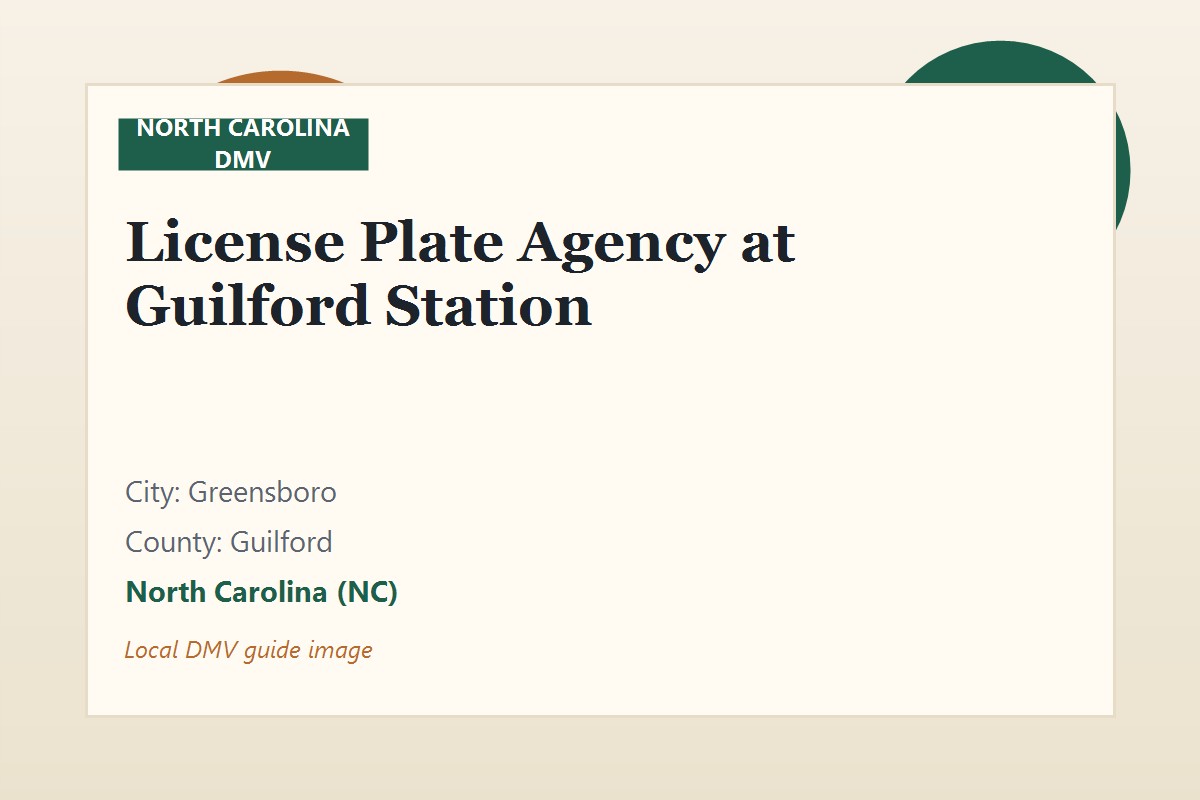 License Plate Agency at Guilford Station