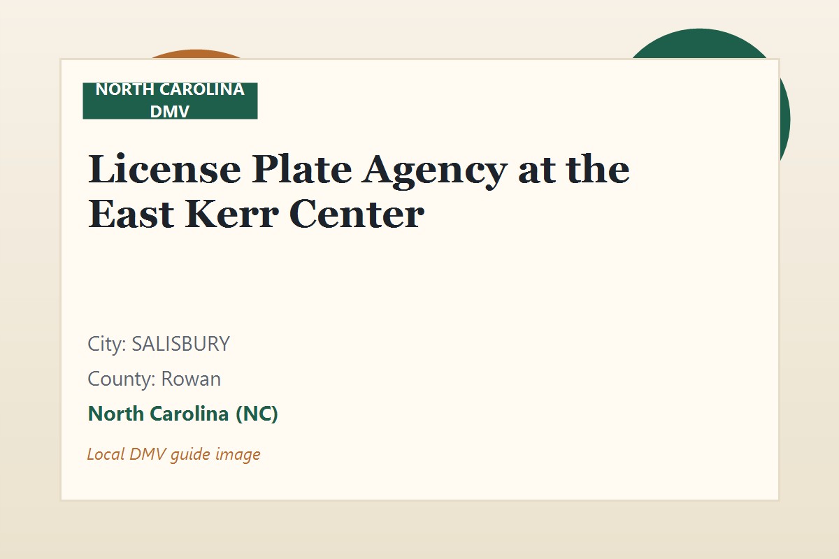 License Plate Agency at the East Kerr Center