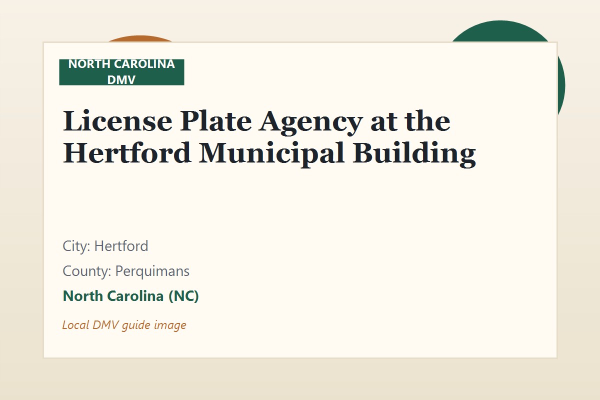 License Plate Agency at the Hertford Municipal Building