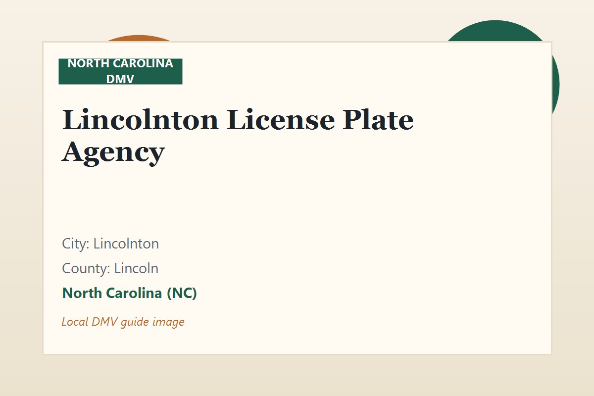 Lincolnton License Plate Agency