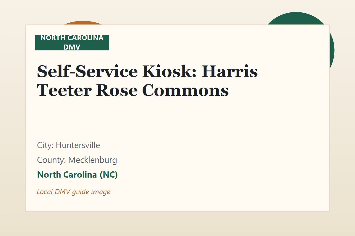 Self-Service Kiosk: Harris Teeter Rose Commons