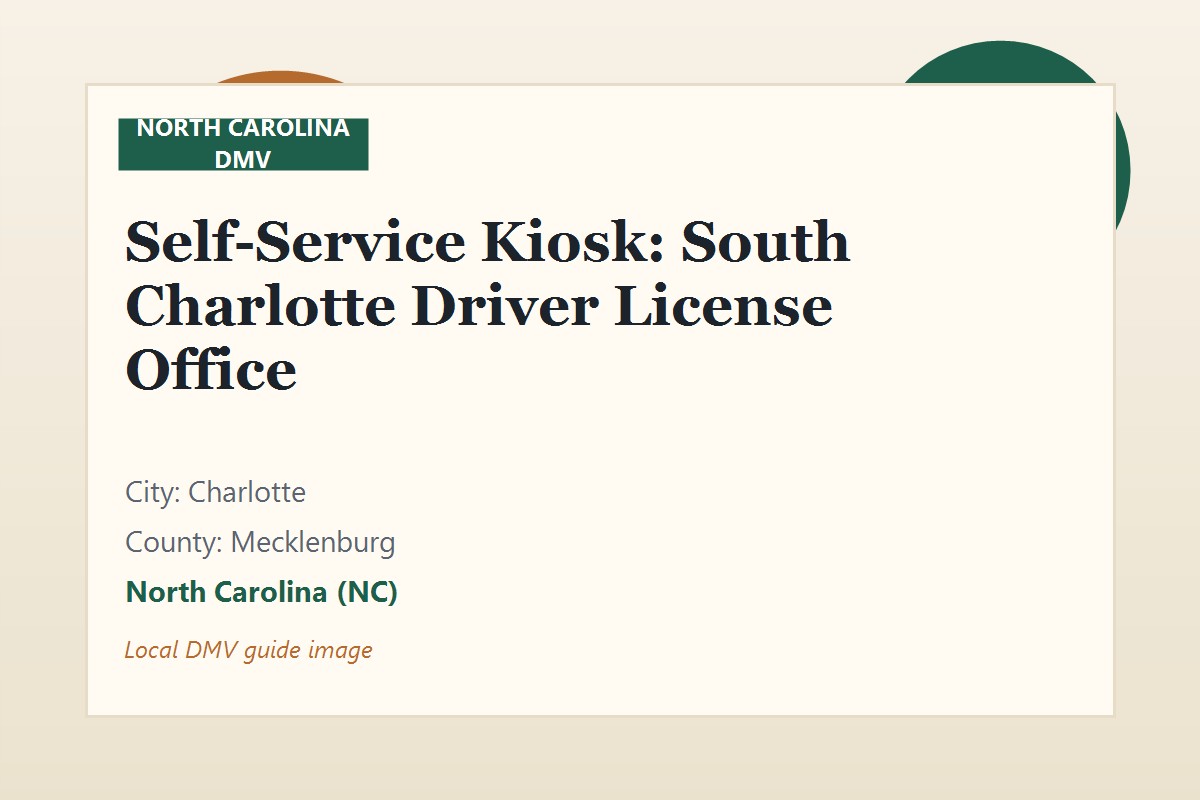 Self-Service Kiosk: South Charlotte Driver License Office