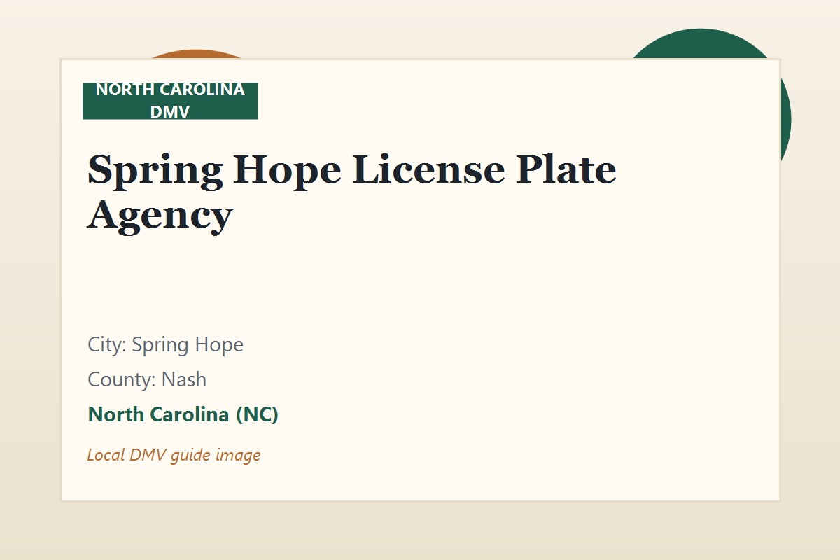 Spring Hope License Plate Agency