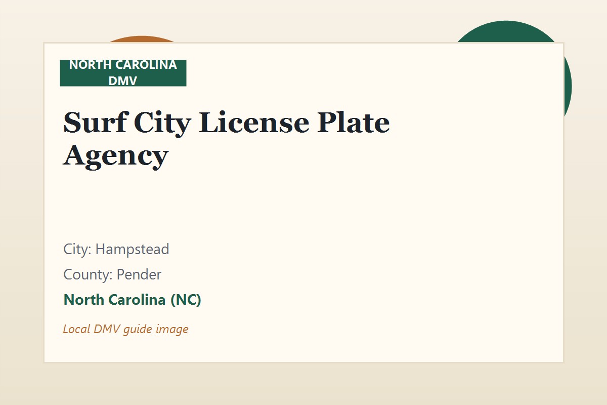 Surf City License Plate Agency