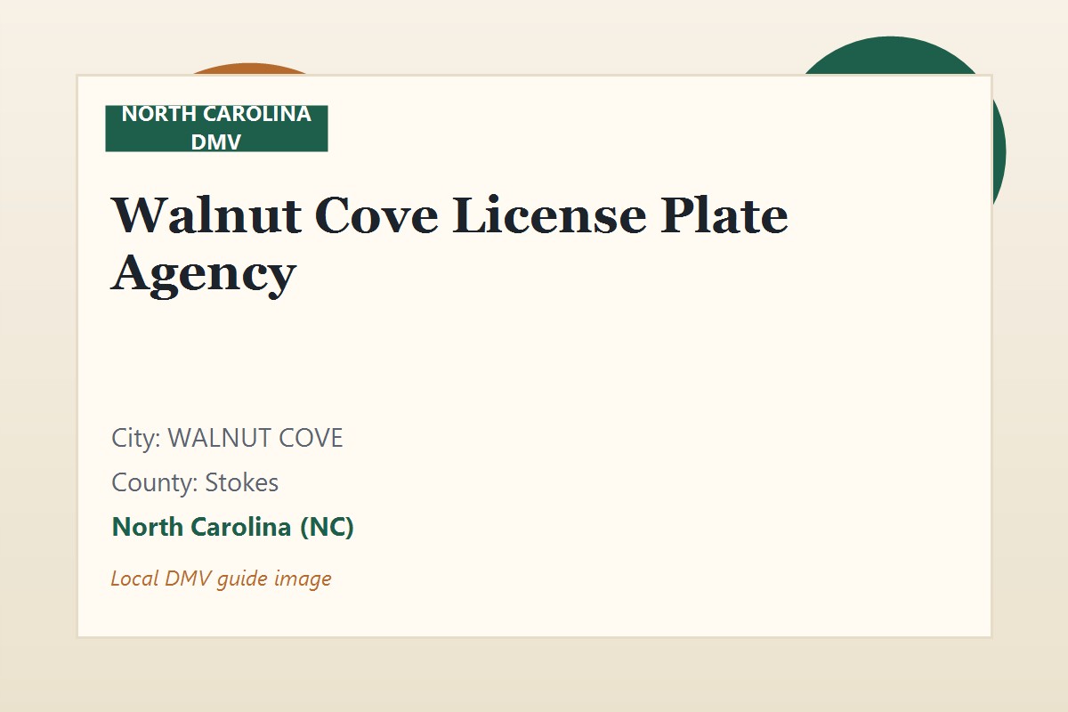 Walnut Cove License Plate Agency